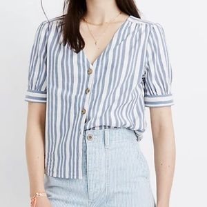 NWOT madewell plaza button-front shirt in stripe